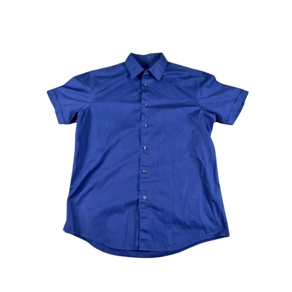 Tasso Elba Blue Cotton Button-Up Shirt Size Large – 100% Cotton, Classic Fit* - Picture 1 of 9